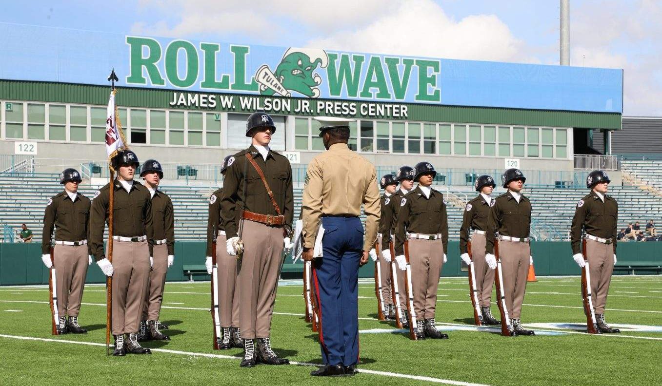 Cadets on a drill field.