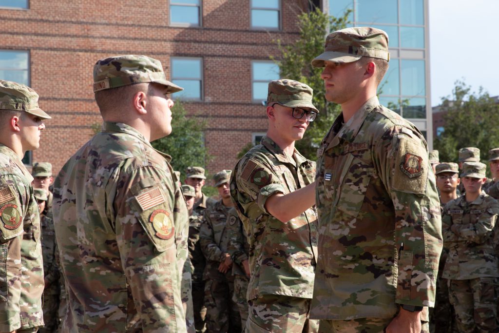 A man standing at attention.